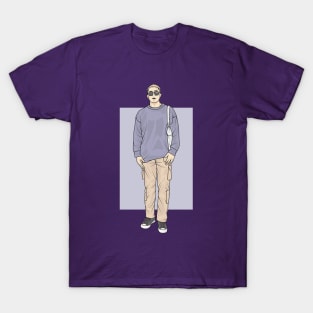 Cool Guy in purple Rain Collection T-Shirt